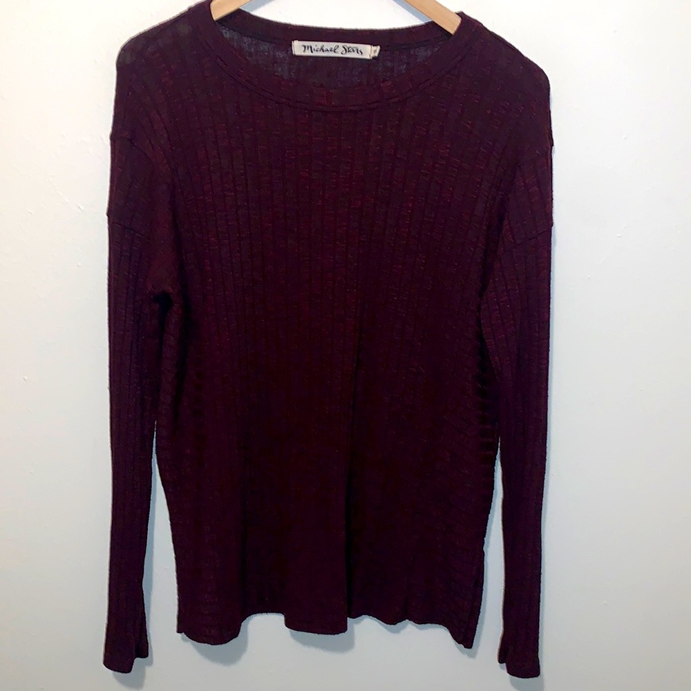 🛍️Michael Stars Burgundy Long Sleeve Knit Shirt